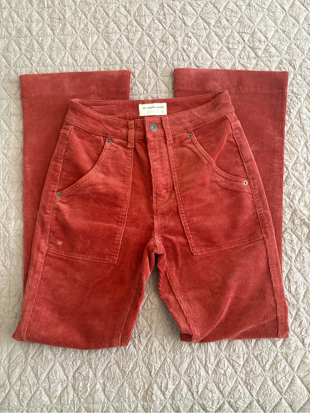 The Normal Brand Women's Rust Corduroy Flare Cut Jeans